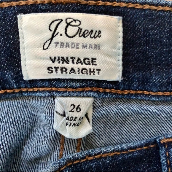 J.Crew Raw Cuff Jeans 26 EUC Vintage Style Straight Blue Denim - Picture 9 of 9